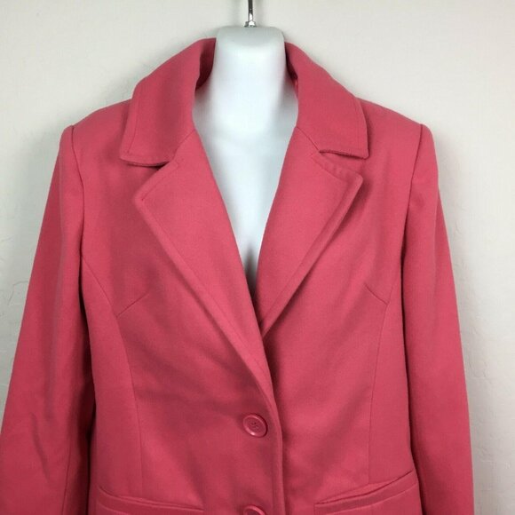 Thread & Supply Womens Salmon Pink Blazer Coat Work Office  Winter Size Medium - Picture 3 of 7